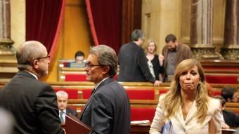 Sánchez-Camacho, al Parlament, al costat de Felip Puig i Artur Mas QUIM PUIG