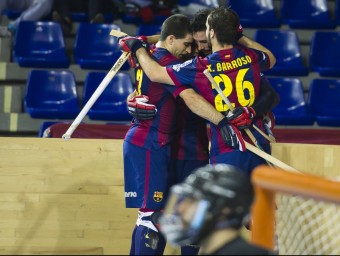 Els jugadors del Barça celebren un gol en el partit contra el Reus V. SALGADO / FCB