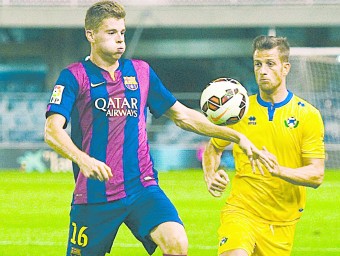 Gerard Gumbau , durant el partit del Barça B contra l'Alcorcón JOSEP LOSADA