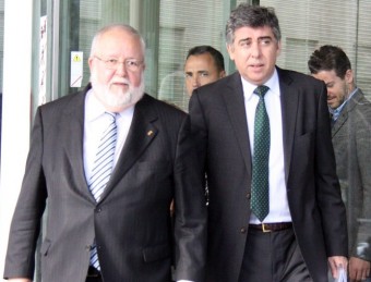 El president de la Diputació de Barcelona , amb el seu advocat, ahir al jutjat ACN
