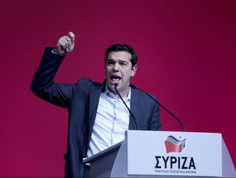 Alexis Tsipras, líder de Syriza en un acte de campanya electoral a Atenes.  ARXIU /AFP