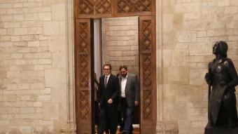 Artur Mas i Oriol Junqueras, al Palau de la Generalitat, el 14 de gener del 2015 REUTERS