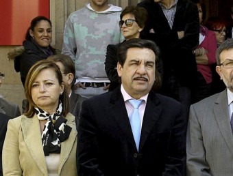 Francisco Martínez, segon per l'esquerra, en una concentració. EFE