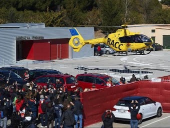 L'helicòpter del RACC trasllada Alonso cap a l'Hospital General de Catalunya, aquest diumenge al Circuit de Montmeló SIU