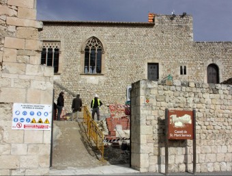 Imatge de les reformes que s'estan fent al castell romànic de Sant Martí Sarroca ACN