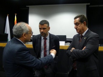 Els alcaldes, amb Santi Vila. Nuri Forns
