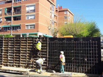 Aspecte de les obres del talús de fa uns dies a l'avinguda de Barcelona ERC