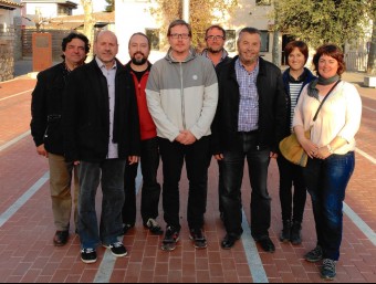 D'esquerra a dreta Josep Brucart, Xavier Cusell, Jordi Fonoll, Josep Vidal, Enric Forés, Carles Espígol, Anna Ball-llosera i Susanna Fernández EPA