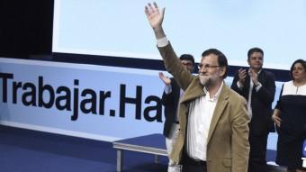 El president del govern espanyol, Mariano Rajoy, ahir, en un acte preelectoral a Toledo EFE