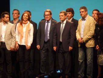 Presentació del candidat de CiU, Quim Ferrer, ahir amb Artur Mas a Vilassar de Mar. T.M