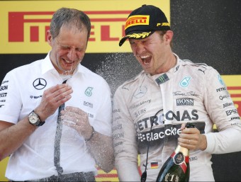 Nico Rosberg celebra el triomf en el Circuit de Barcelona-Catalunya REUTERS