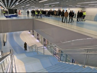 L'estació de la L9 situada a la T1 de l'aeroport del Prat, durant una visita d'obres el febrer passat JUANMA RAMOS / ARXIU
