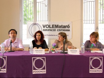 D'esquerra a dreta, Jesús Arroyo, Gemma Ubasart, Montse Morón i Zenaida González. VOLEMATARÓ