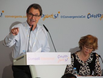 El president de la Generalitat, Artur Mas, durant la seva intervenció al Consell Nacional de CDC que s'ha celebrat aquest dissabte a Bellaterra ACN