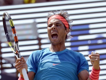 Nadal, eufòric ahir a Stuttgart AFP PHOTO / THOMAS KIENZLE