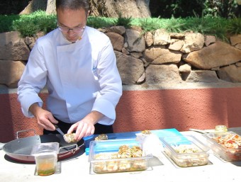 Una de les preparacions de llagosta servides ahir a l'Hotel Aiguablava de Begur durant la presentació de la campanya EL PUNT AVUI