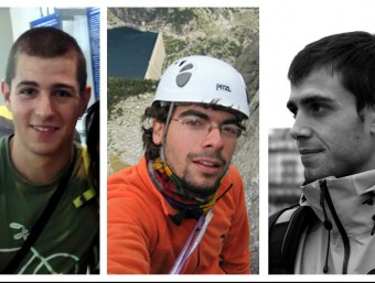 Imatges de cadascuna de les tres víctimes, d'esquerra a dreta Pol Rodríguez, Àlex Vicedo i Jos Cotrina EFE