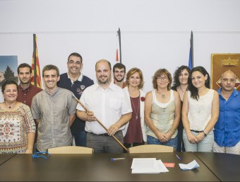 Els onze membres de l'Ajuntament de Porqueres, el dia de la constitució del ple. EPA