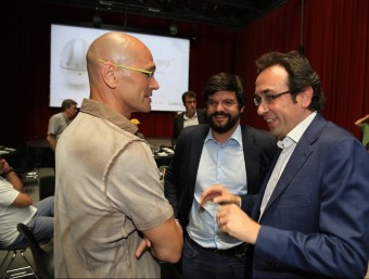 Raül Romeva al costat de Josep Rull en una sessió d'El Moment Zero ANDREU PUIG