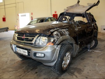 El cotxe sinistrat va ser portat a les instal·lacions d'unes grues de Banyoles N. GUISASOLA (ACN)