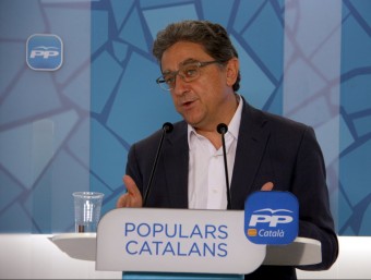 El portaveu parlamentari del PPC, Enric Millo, en roda de premsa aquest dilluns ACN
