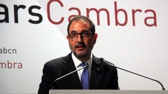 El secretari general d'Unió, Ramon Espadaler, en un moment de la seva conferència celebrada a la Casa Llotja de Barcelona, organitzada per la Cambra de Barcelona ACN