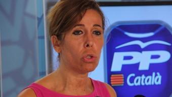 Alícia Sánchez-Camacho, presidenta del Partit Popular Català (PPC), durant la seva roda de premsa ACN