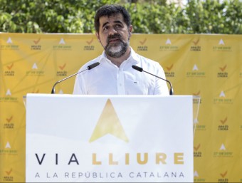 El president de l'ANC, Jordi Sánchez, el dia que van presentar el Via Lliure ALBERT SALAMÉ