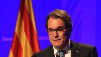 Artur Mas, ahir, durant la compareixença que va fer al Palau de la Generalitat A. PUIG