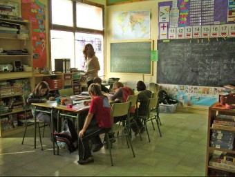 Una classe de l'escola de Sant Miquel , en una imatge d'arxiu. R. E