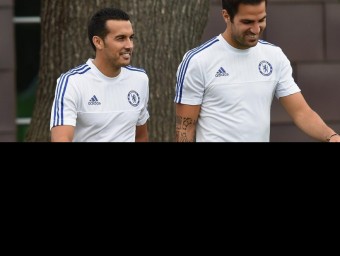 Pedro, ja va exhibir ahir els colors del Chelsea durant l'entrenament del club anglès. chelsea.com