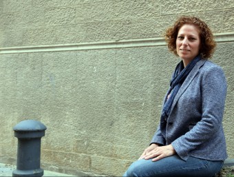 Àstrid Desset, al nucli antic d'Anglès, a l'abril, abans de les municipals. Desset és la segona alcaldessa de la historia d'Anglès, després de Judit Guirado (2006-2007) QUIM PUIG