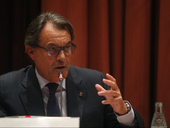 El president de la Generalitat, Artur Mas, durant la compareixença d'aquest dimecres al Parlament ORIOL DURAN