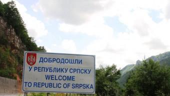 Cartell d'entrada a la republica Srpska, l'entitat sèrbia de Bòsnia que també vol la independència ARXIU
