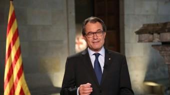 El president de la Generalitat, Artur Mas, durant la declaració institucional d'aquest divendres EUROPA PRESS