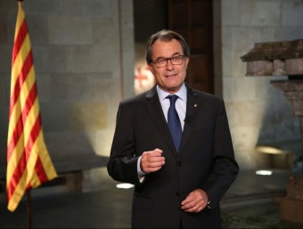 El president de la Generalitat, Artur Mas, durant la declaració institucional d'aquest divendres EUROPA PRESS