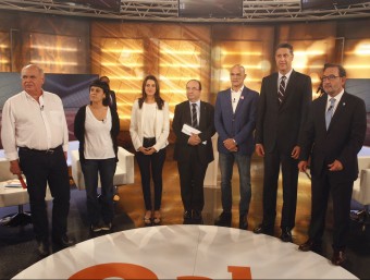 Els candidats van protagonitzar ahir a la nit el primer gran debat televisiu a 8 TV ORIOL DURAN