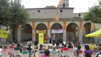 Salellas, ahir a Santa Coloma de Farners, durant l'acte polític EL PUNT AVUI