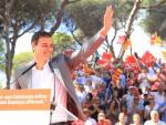 El líder del PSOE, Pedro Sánchez, a la Festa de la Rosa del PSC, l'acte elegit per la formació per a ser retransmès com a compensació per la Via Lliure ANDREU PUIG