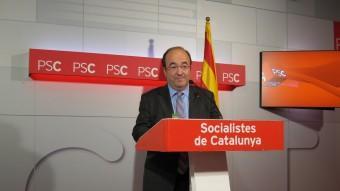 Miquel Iceta, primer secretari del PSC, aquest dilluns a la seu del partit EUROPA PRESS
