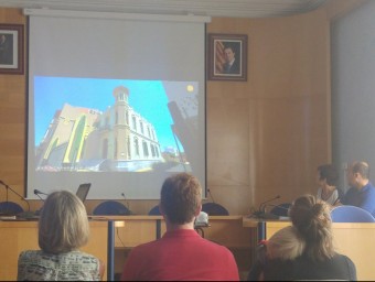 Moment de la presentació del vídeo turístic de Malgrat de Mar ahir al migdia T.M