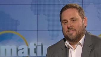 El president d'ERC, Oriol Junqueras al plató d'‘Els matins' de TV3