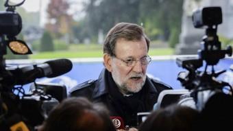 Rajoy, atenent els mitjans a Brussel·les abans de participar en la reunió del PP europeu EFE