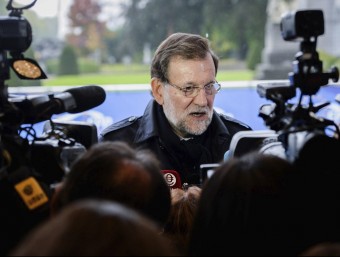 Rajoy, atenent els mitjans a Brussel·les abans de participar en la reunió del PP europeu EFE