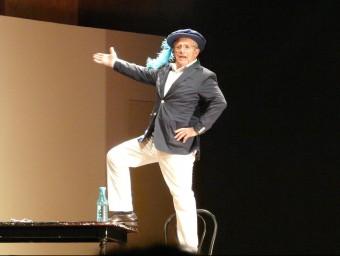 L'actor Joan Pera, en la darrera actuació que va fer, el 18 d'octubre, al Convent de les Arts d'Alcover M.ÀNGELS BLADÉ