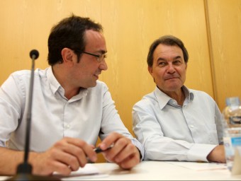 Josep Rull i Artur Mas en una reunió recent de l'executiva de CDC ELISABETH MAGRE