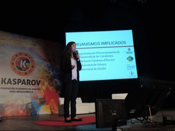 Marta Amigó en el decurs de la seva intervenció davant la Fundació Kasparov EPN