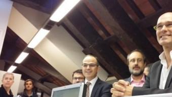JOrdi Turull, Antonio Baños i Raül Romeva, al registre del Parlament @JUNTSXSÍ