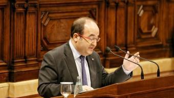 El líder del PSC, Miquel Iceta, aquest dilluns al ple del Parlament ANDREU PUIG