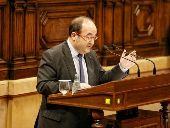 El líder del PSC, Miquel Iceta, aquest dilluns al ple del Parlament ANDREU PUIG